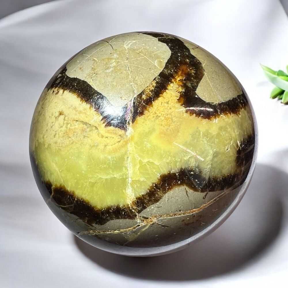 Septarian Crystal Sphere with UV Reaction‎